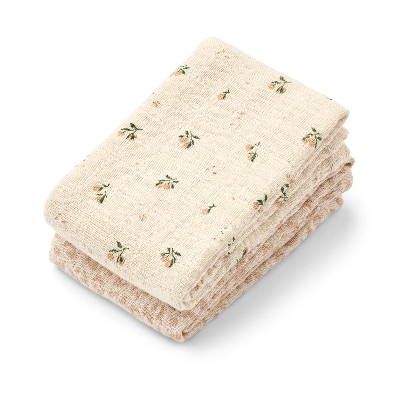 Lewis muslin blanket 2-pack 65x65 cm, Mini leo-Mini peach mix Liewood