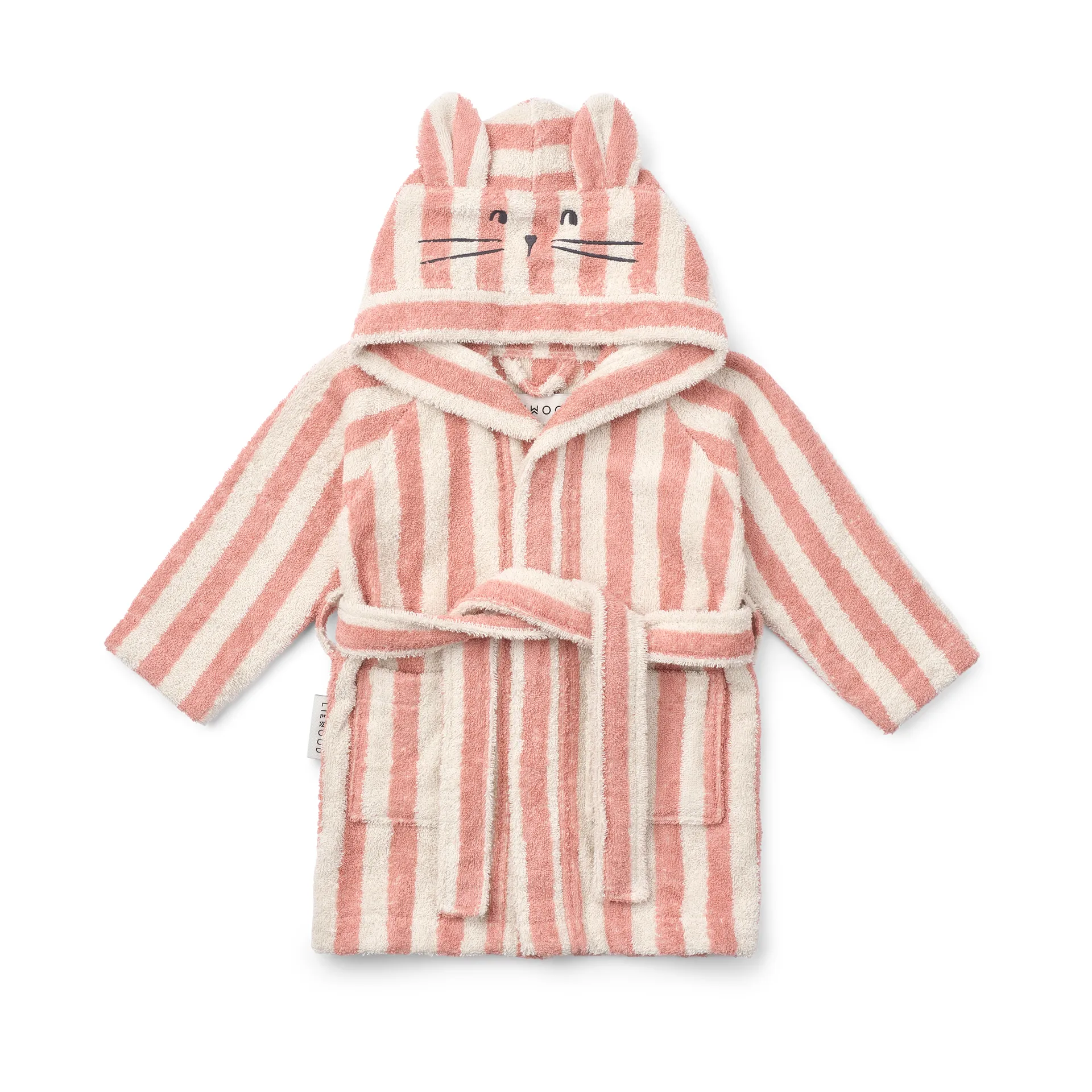 Lily bathrobe coral blush creme de la creme stripe, 5–6 years Liewood