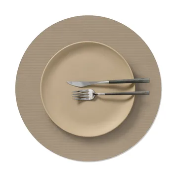 Corduroy placemat - Clay brown, circle, L - LIND DNA