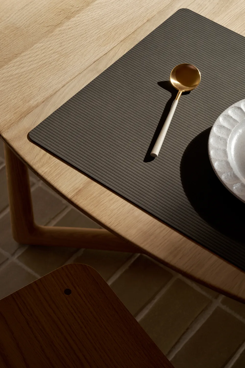 Corduroy placemat square L, Caviar LIND DNA
