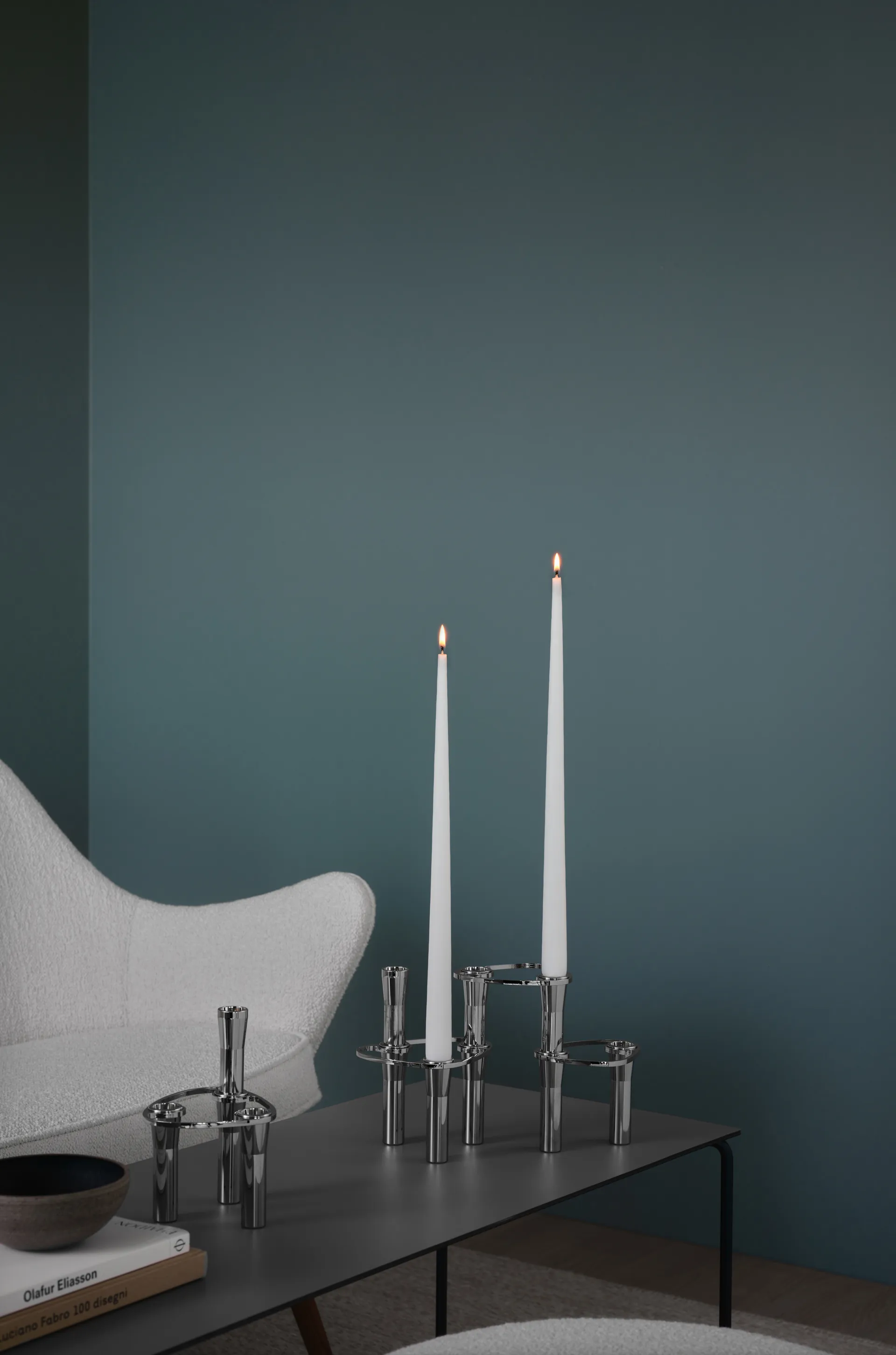 Lind Curve combinable candle sticks chrome, Single LIND DNA