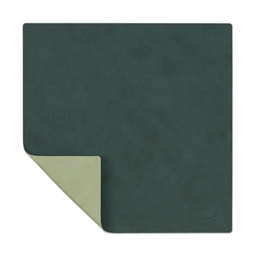 Nupo placemat square reversible S 1 pcs - Dark green-olive green, 28x28 cm - LIND DNA