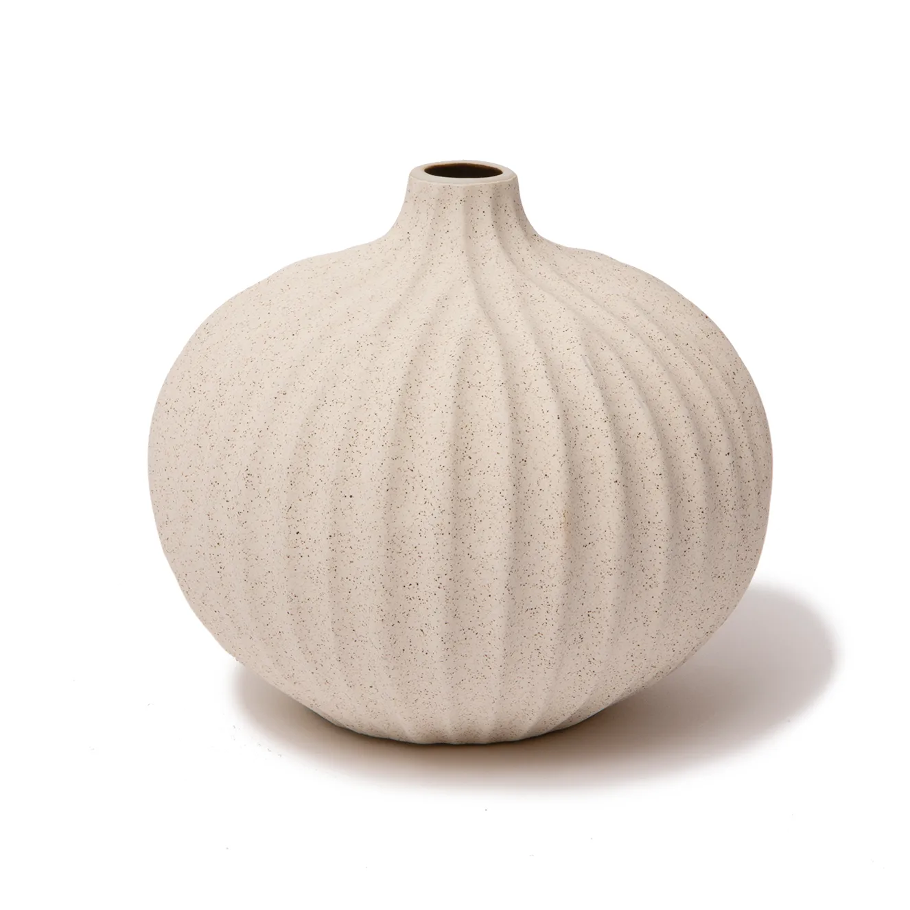 Bari vase, Sand white light deep line, L Lindform