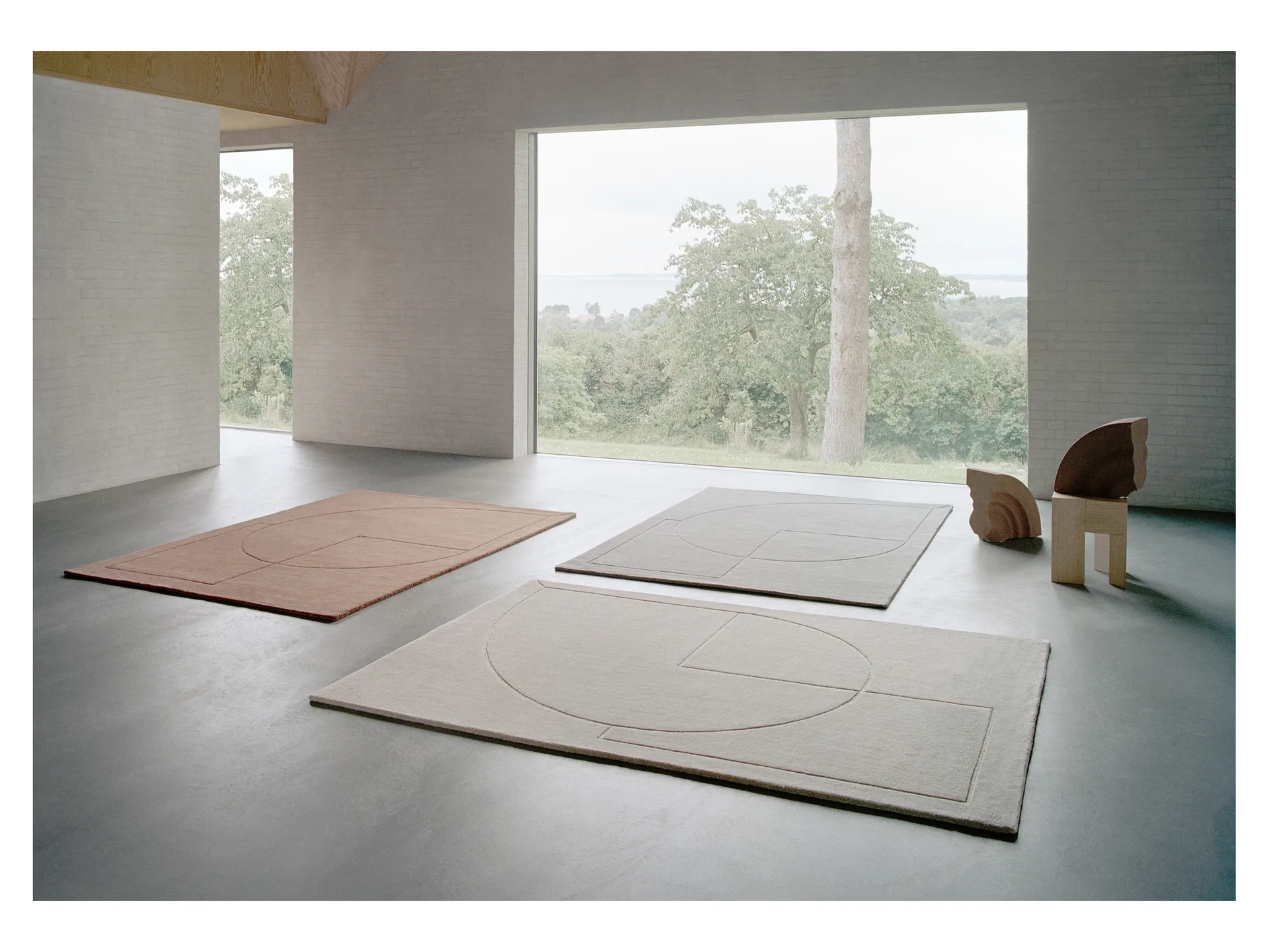 Lineal Poem wool carpet, Amber. 140x200 cm Linie Design
