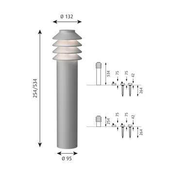 Bysted Garden bollard 53 cm - Aluminium - Louis Poulsen