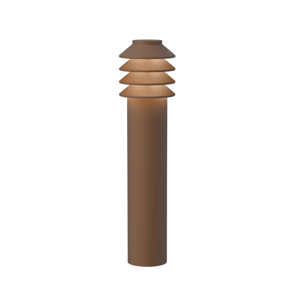 Bysted Garden Long adapter bollard, Corten, footplate Louis Poulsen