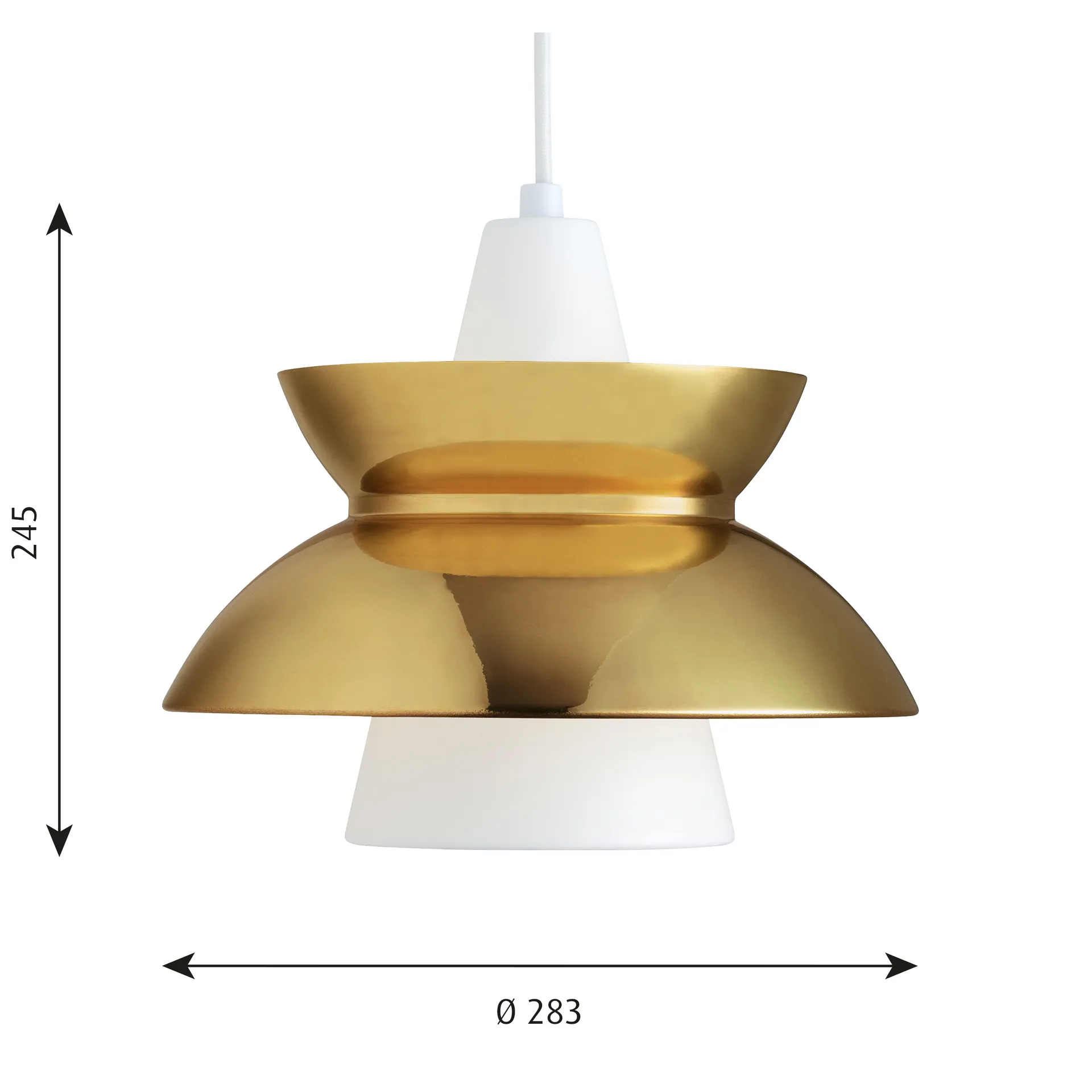 Doo-Wop pendant lamp metal, Polished brass Louis Poulsen