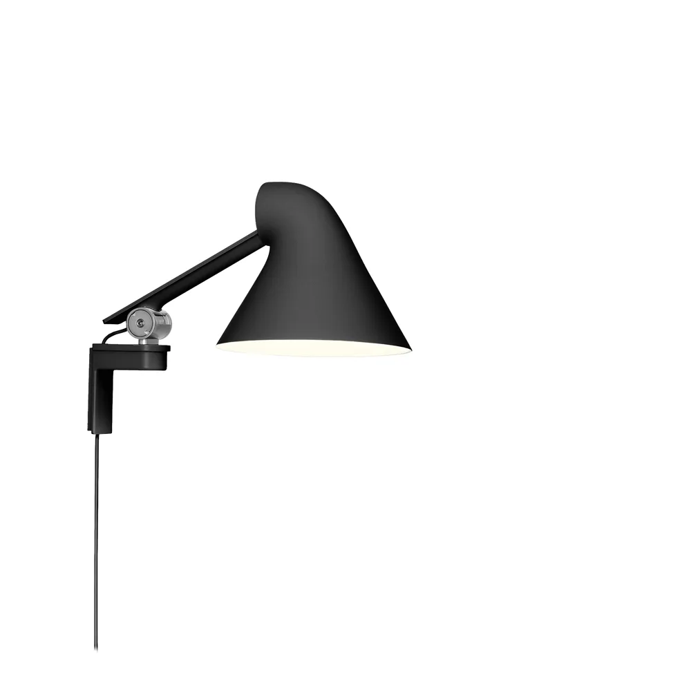 NJP wall lamp, Black, short arm, LED, 3000k Louis Poulsen