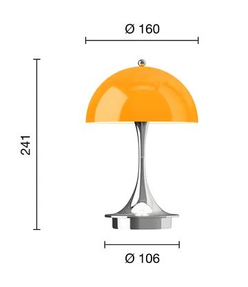Panthella 160 Portable v3 table lamp - Original Opal Orange - Louis Poulsen