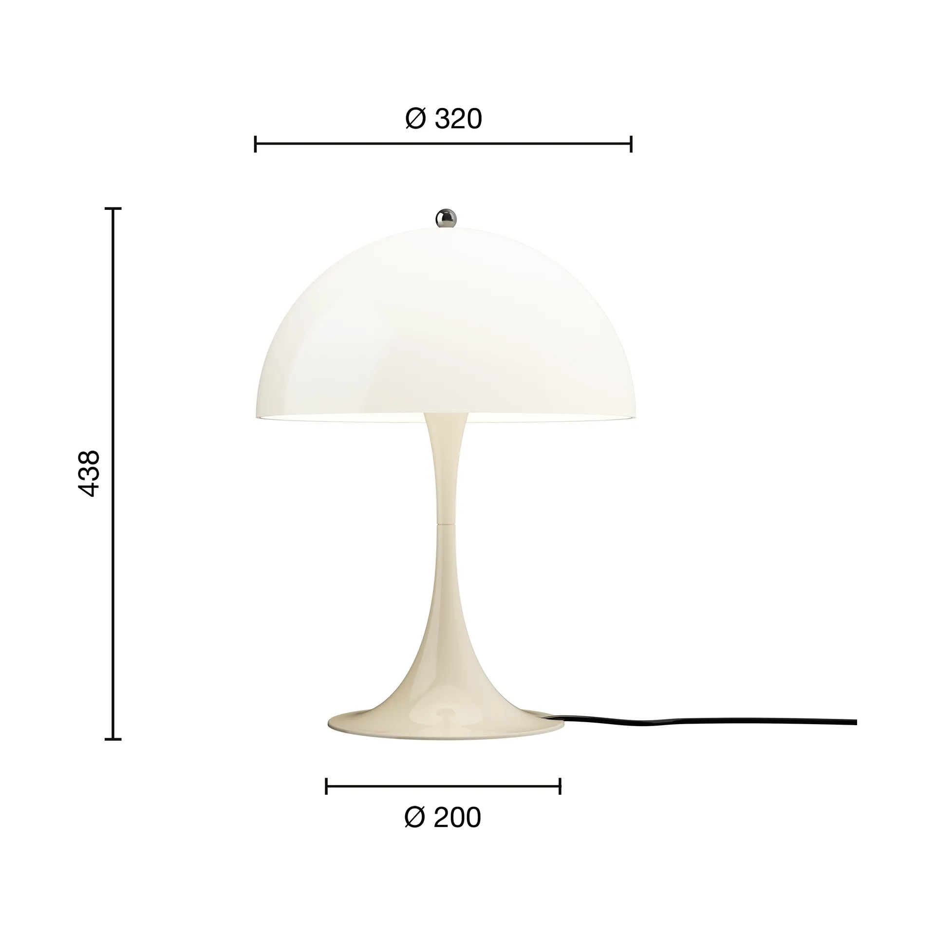 Panthella 320 table lamp, Opal beige Louis Poulsen