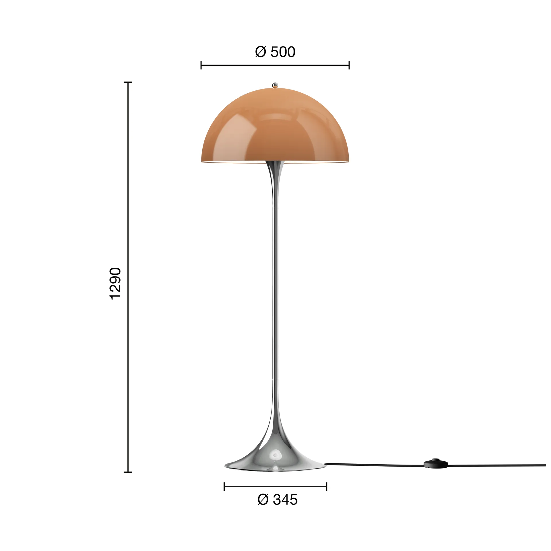Panthella 500 floor lamp, Original opal brown Louis Poulsen