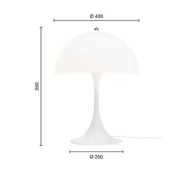 Panthella table lamp - V3, Opal white - Louis Poulsen