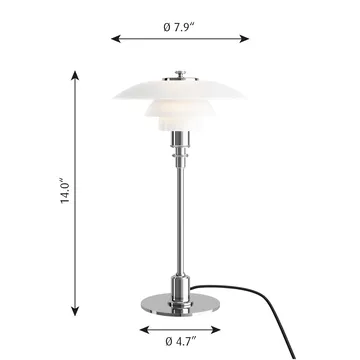 PH 2/1 table lamp - Chome - Louis Poulsen