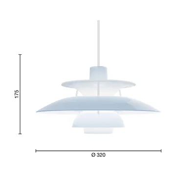 PH 5 pendant lamp - Ø320, Opal pale blue - Louis Poulsen