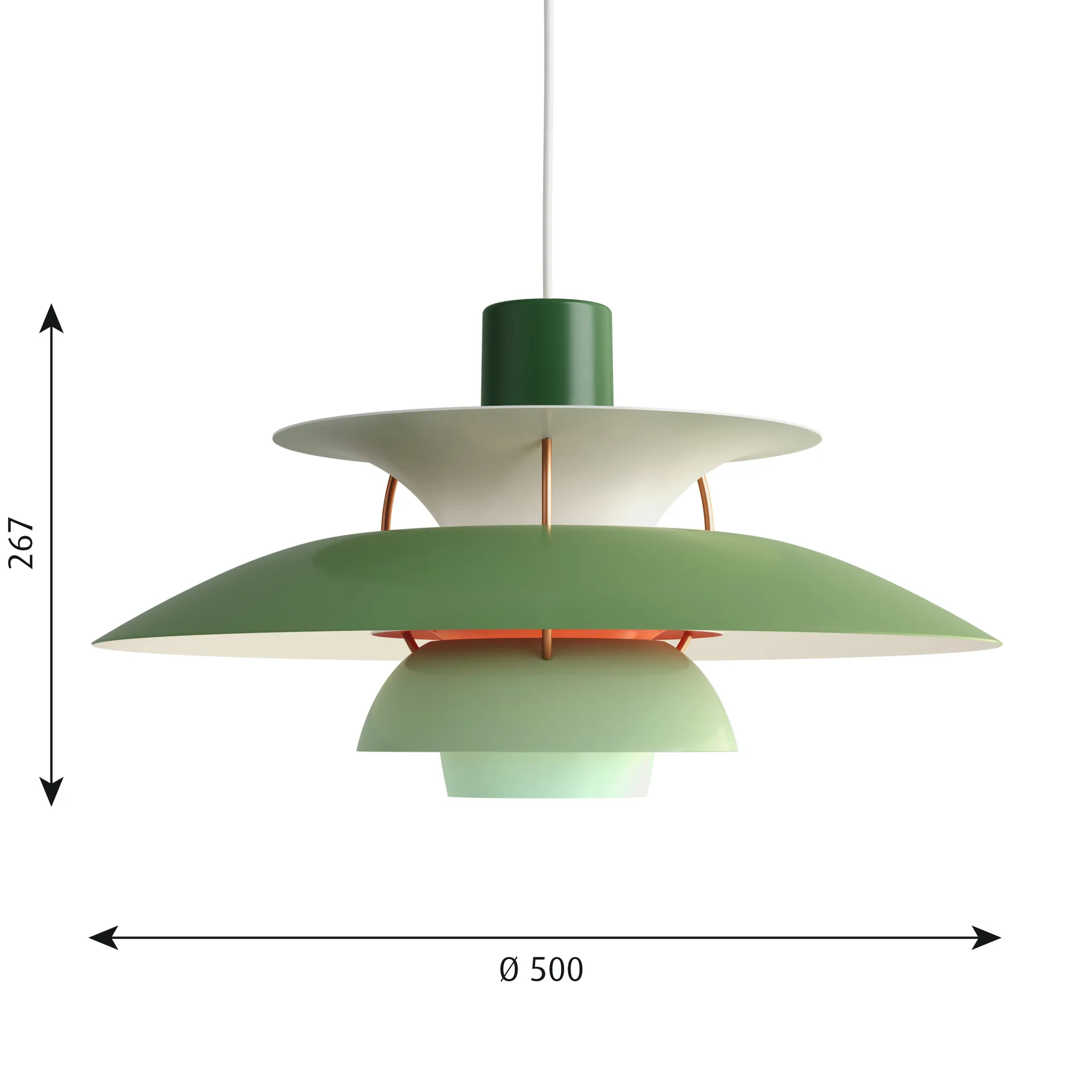 PH 5 pendant light, Ø500, Green Louis Poulsen