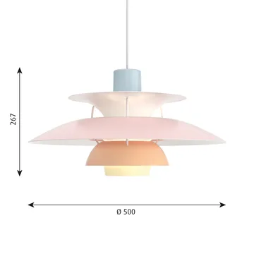 PH 5 pendant light - Ø500, Pastel-blue-pink-peach - Louis Poulsen