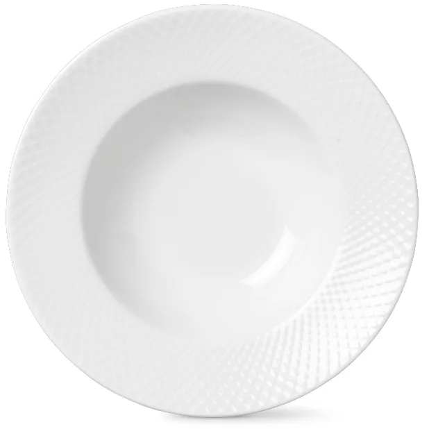 Rhombe deep plate white - Ø 24.5 cm - Lyngby Porcelæn