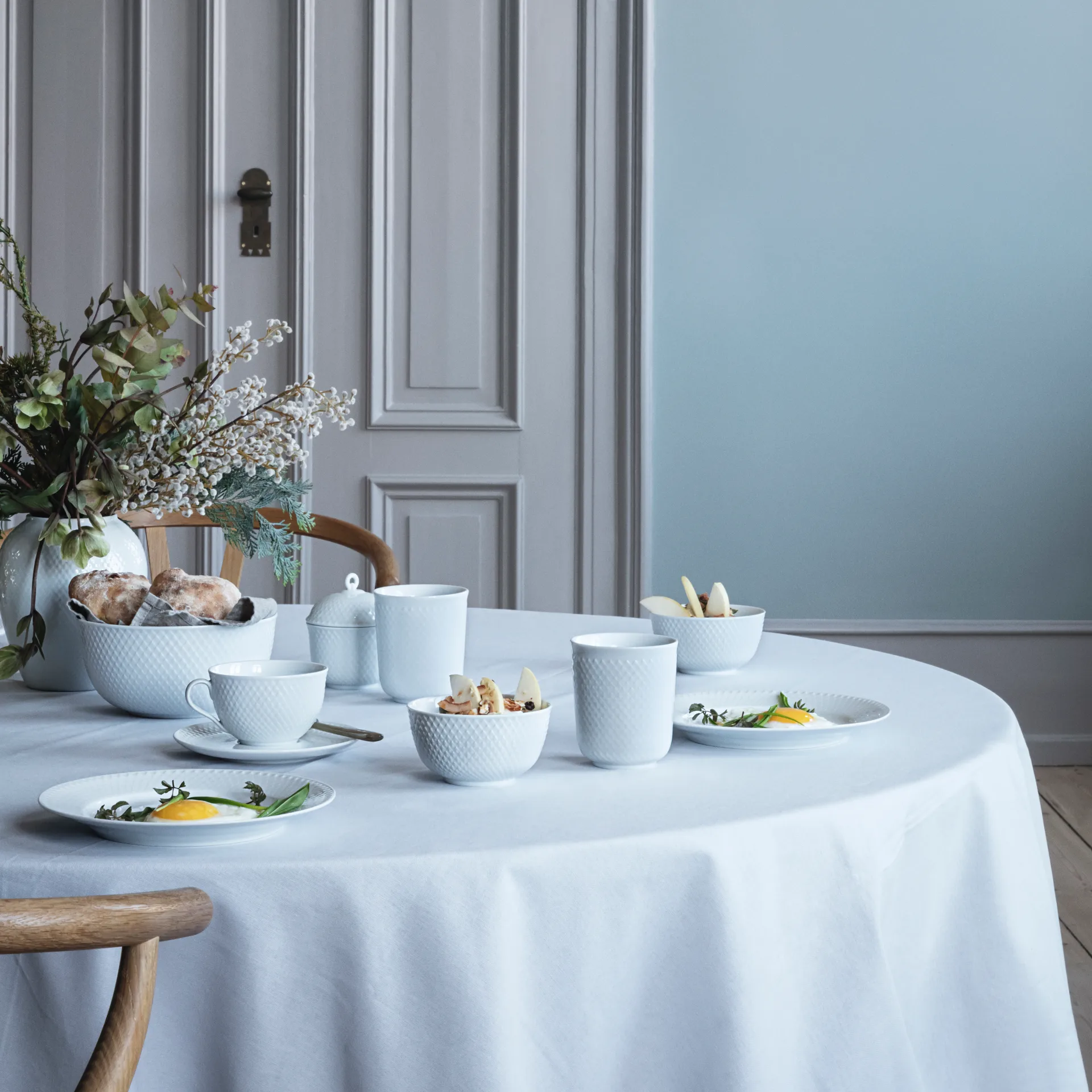 Rhombe serving bowl Ø17.5 cm, white Lyngby Porcelæn