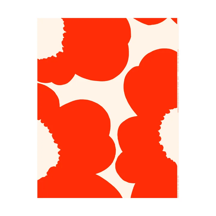 Iso Unikko satin fabric - Cotton-orange red - Marimekko