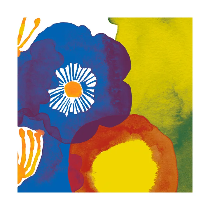 Juhannustaika napkin 33x33 cm 20-pack - Blue-yellow-red - Marimekko