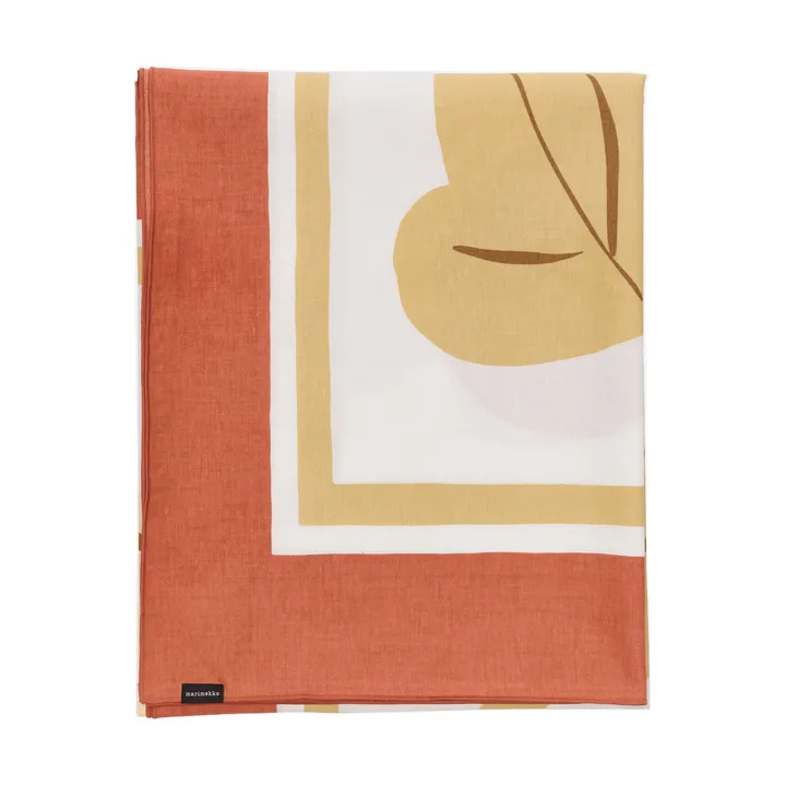 Kukasta Kukkaan duvet cover set - White-terracotta-ochre-plum, 140x140 cm - Marimekko