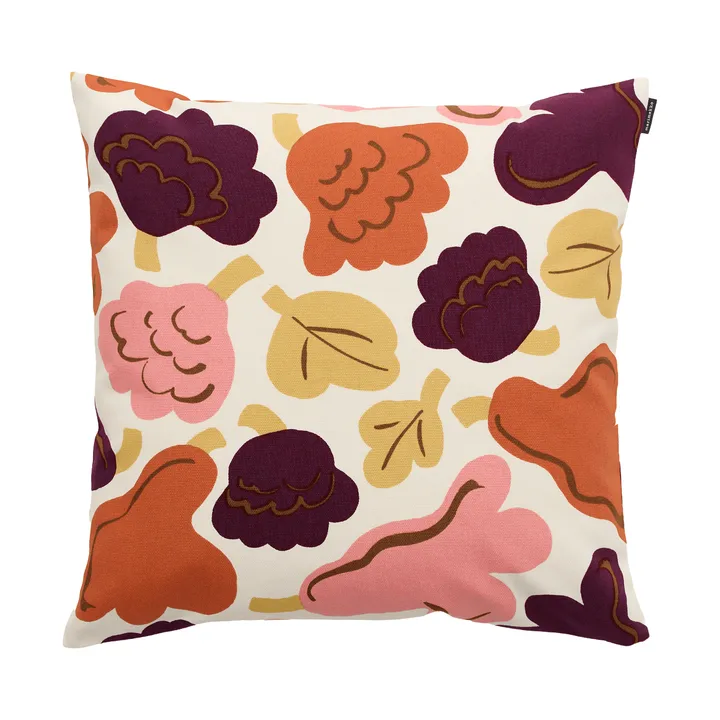 Pieni Kukasta Kukkaan cushion cover - Off white-plum-pink-terracotta, 50x50 cm - Marimekko