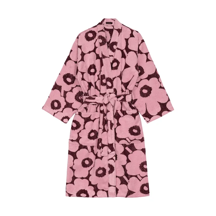 Pieni Unikko bathrobe L - Plum-pink - Marimekko