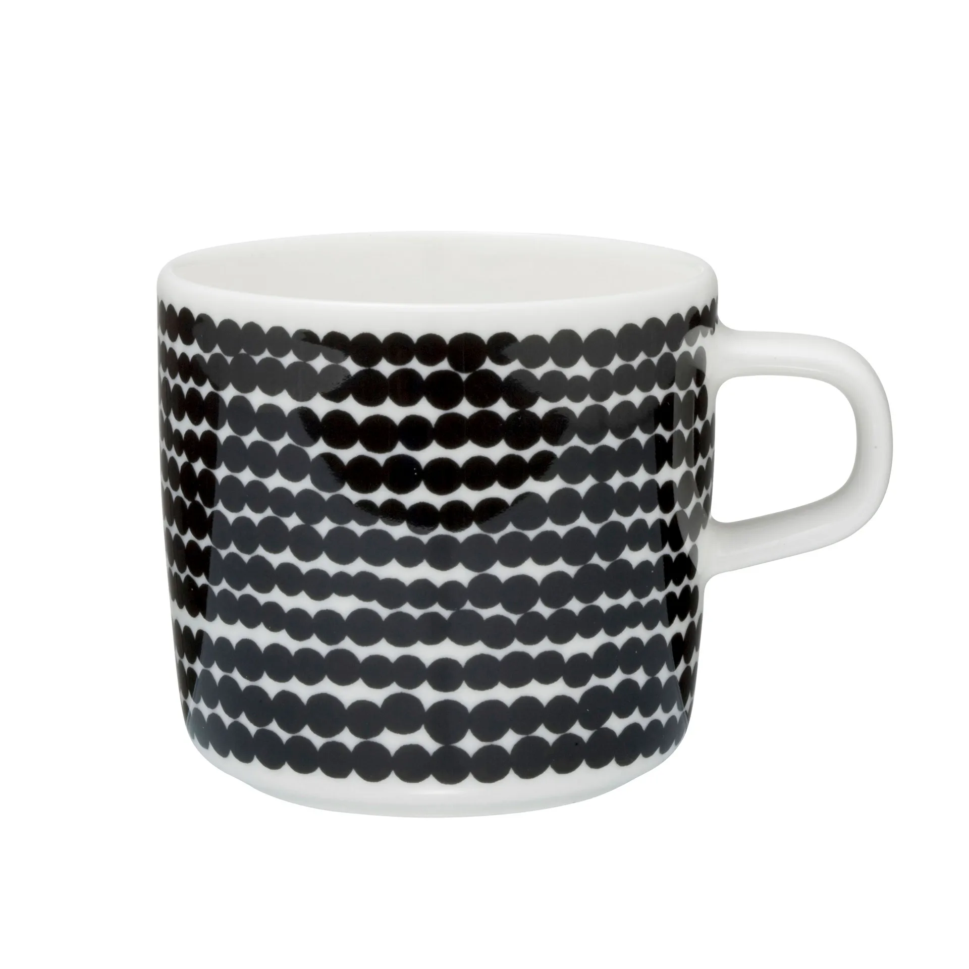 Räsymatto coffee cup 20 cl, black-white Marimekko