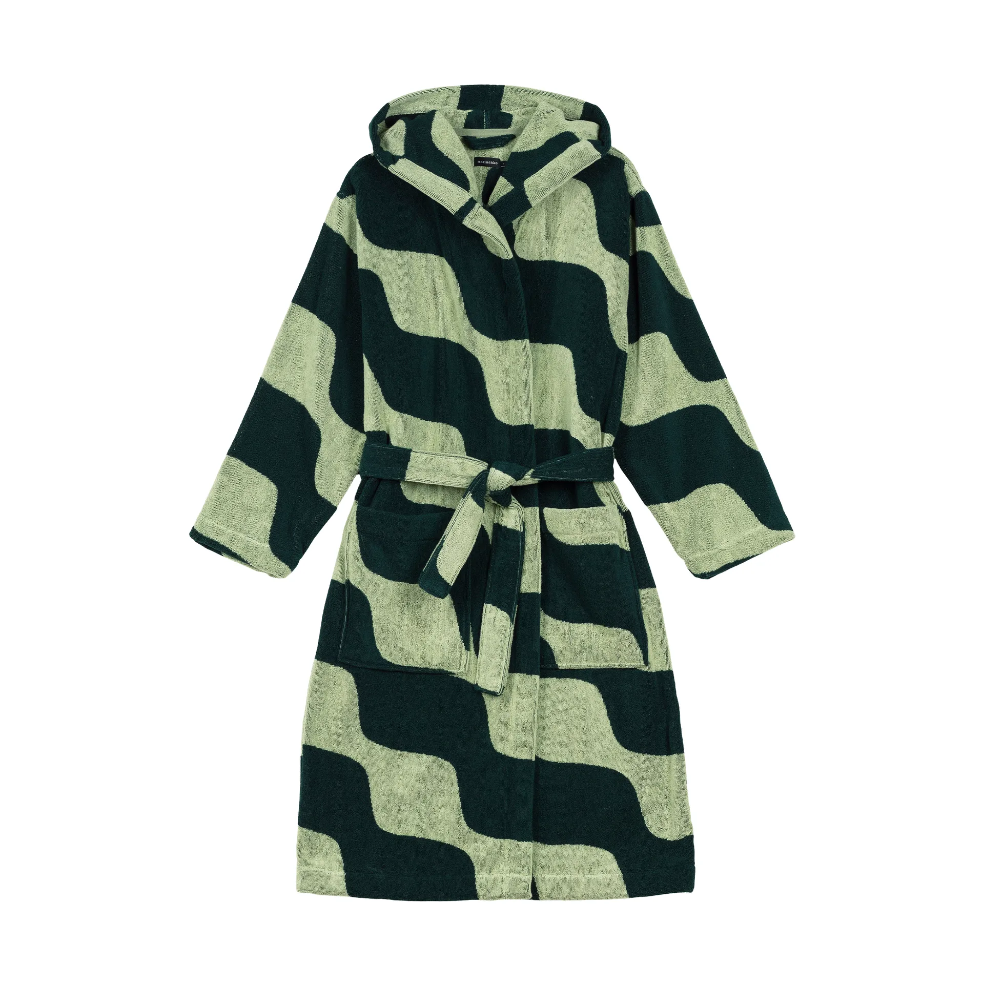 Taifuuni cotton bathrobe, Pear-dark green, L Marimekko