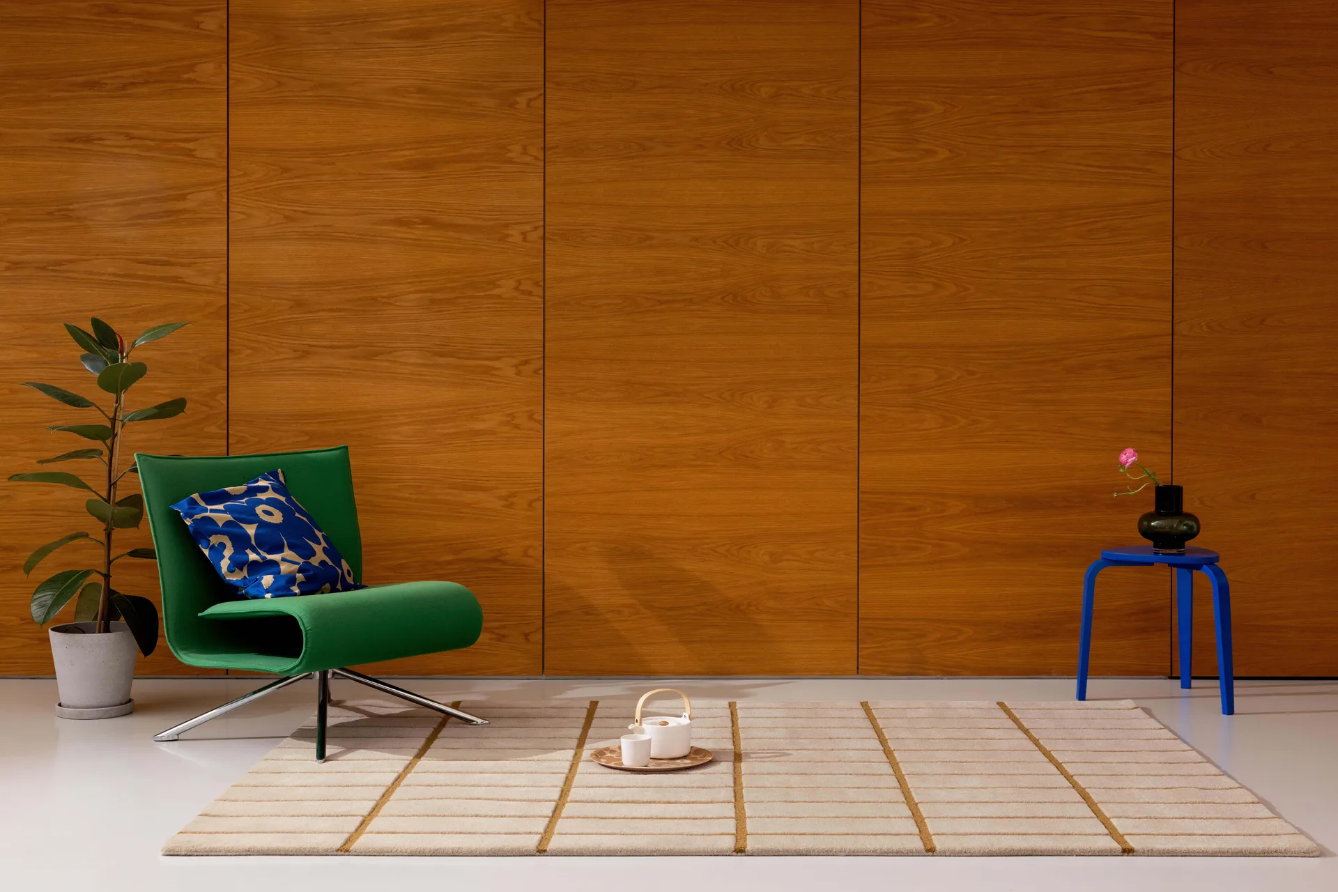 Tiiliskivi wool rug, Bronze yellow, 250x350 cm Marimekko