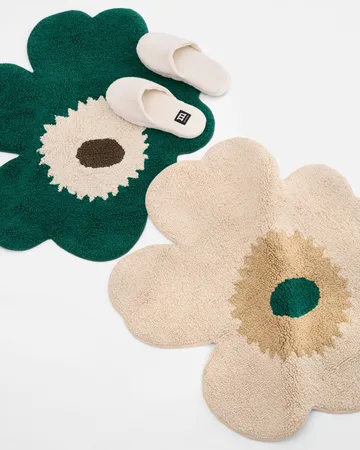 Unikko bath mat 73x74 cm - Emerald-off white-mole - Marimekko