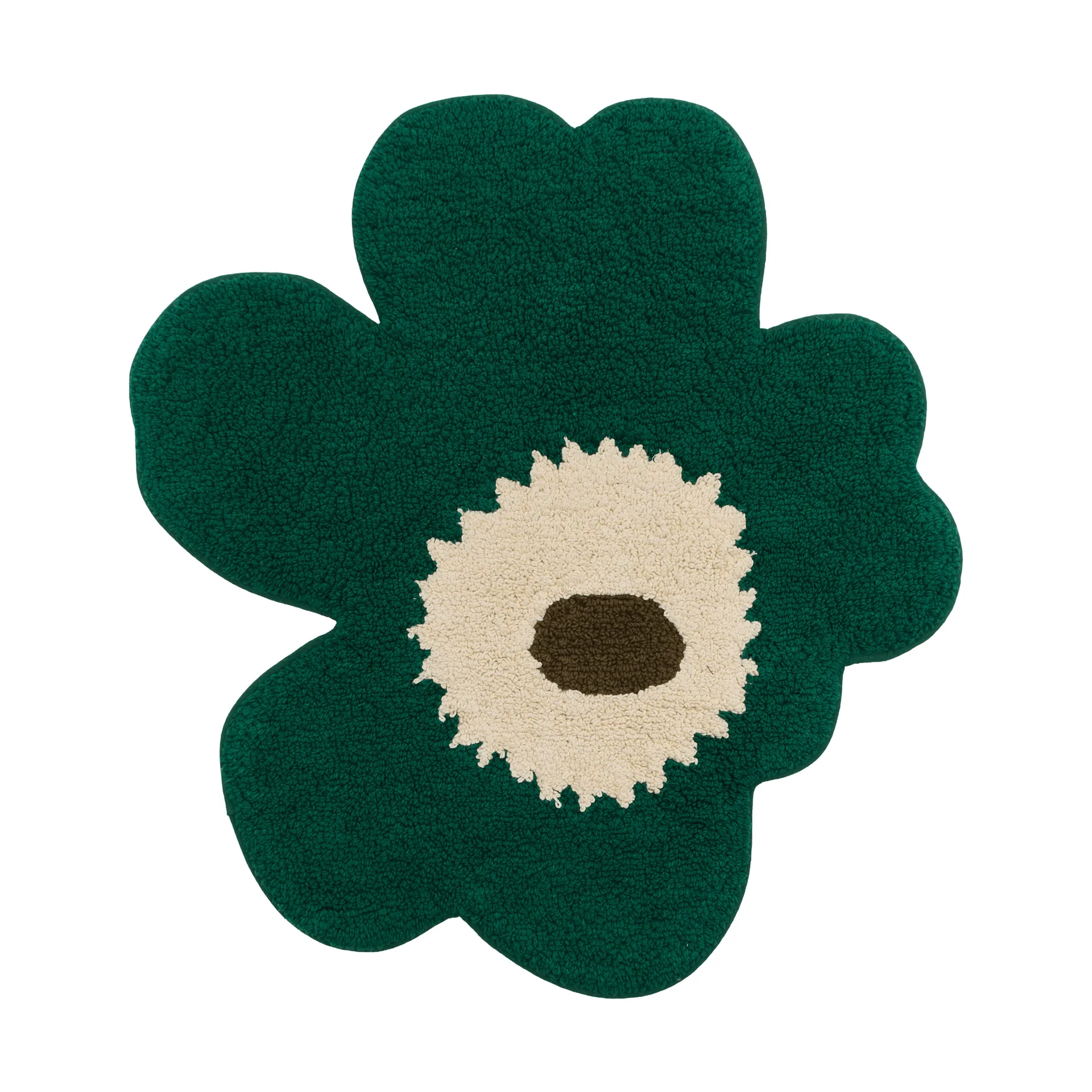 Unikko bathroom mat 73x74 cm, Emerald-off white-mole Marimekko