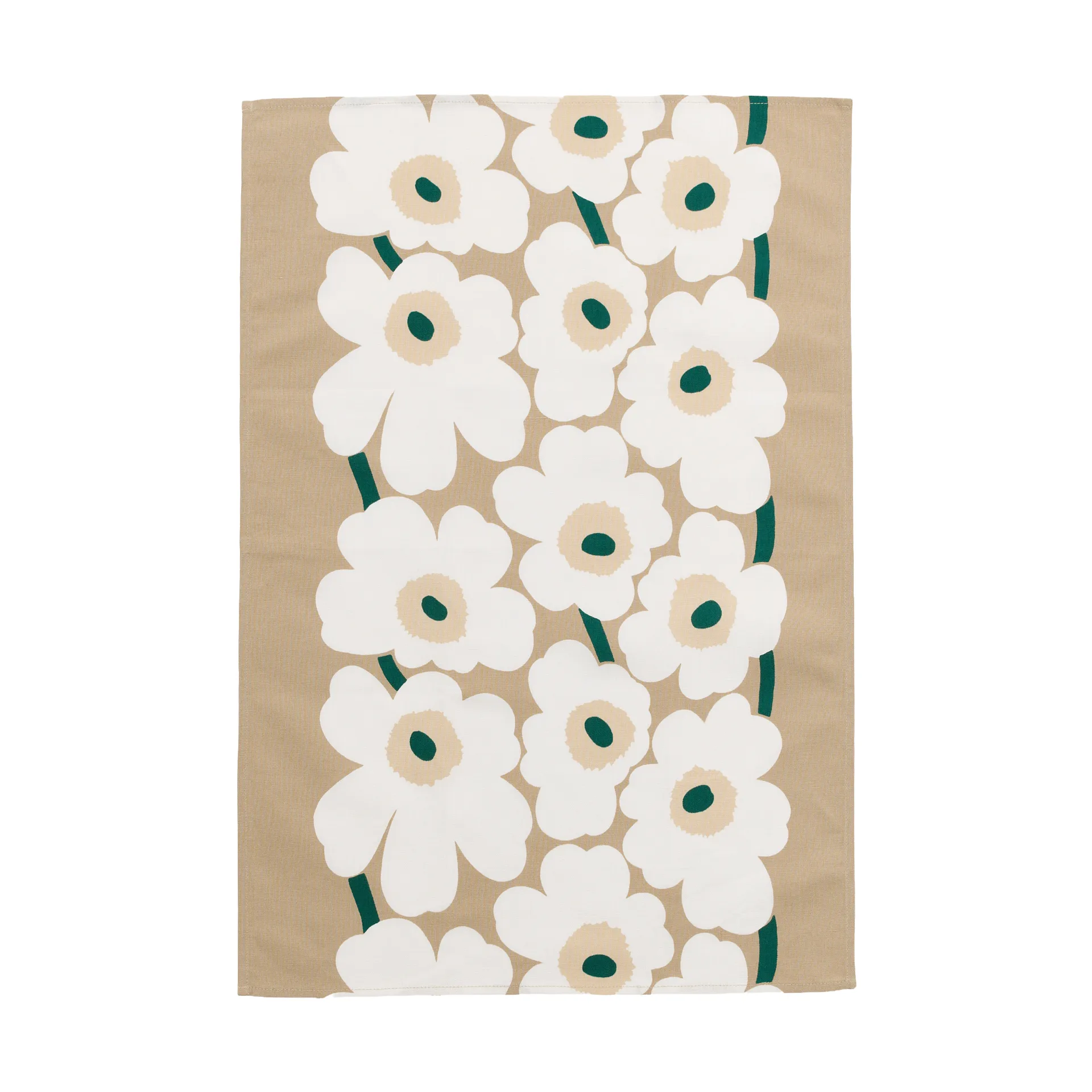 Unikko kitchen towel 47x70 cm, Sand-white-hay-emerald Marimekko