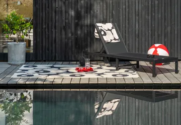 Unikko outdoor rug - Charcoal-white, 200x280 cm - Marimekko