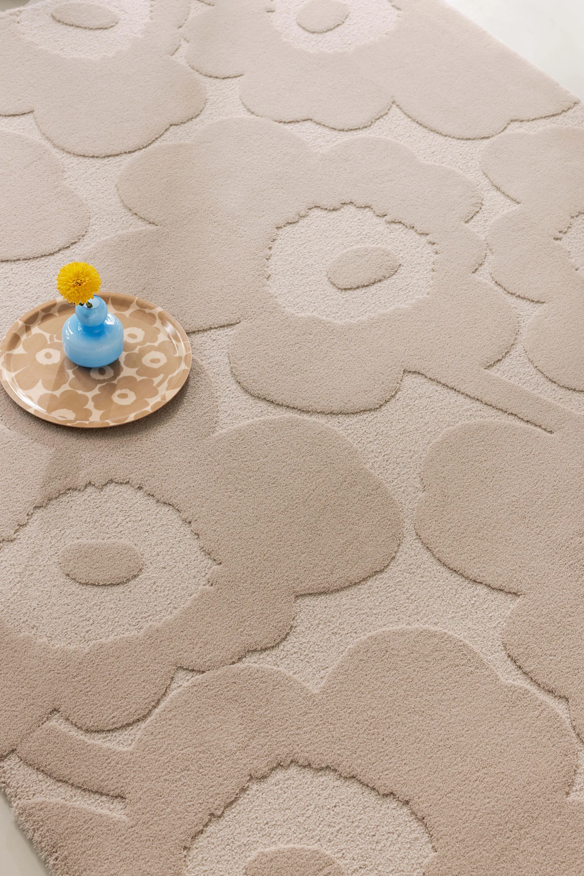 Unikko wool rug, Light beige, 170x240 cm Marimekko