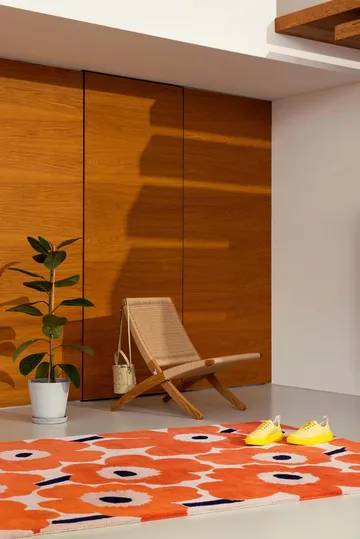 Unikko wool rug - Orange red, 140x200 cm - Marimekko