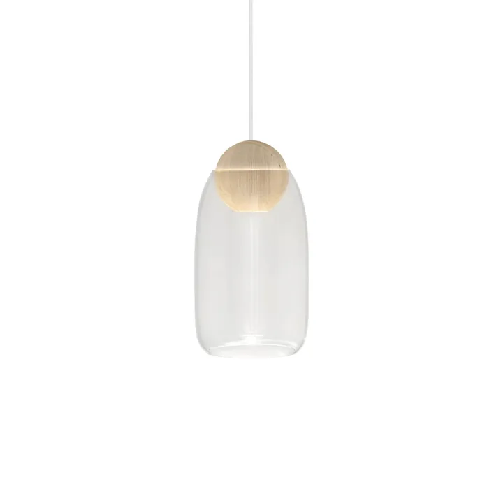 Liuku Ball pendant lamp - Transparent. matt lacquered lind - Mater