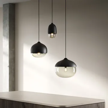 Terho pendant lamp - smoke, large, black - Mater
