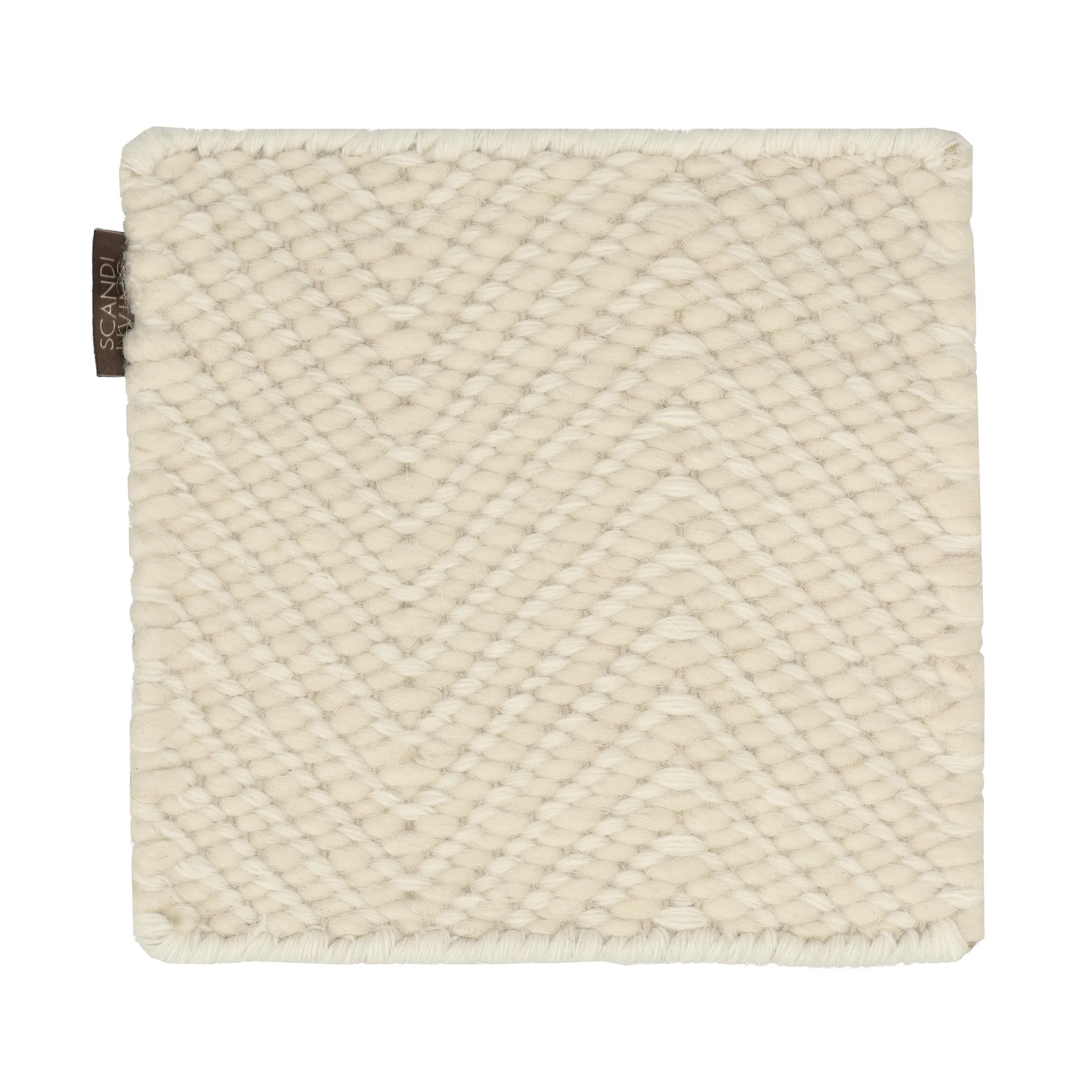 Matt sample Furrow wool rug, Natural white Material Samples