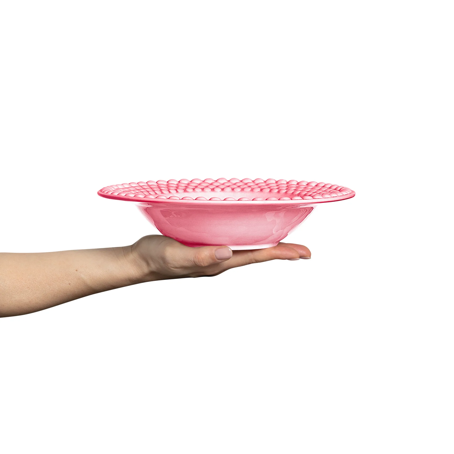 Bubbles soup plate 25 cm, Pink Mateus