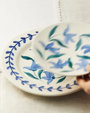 Flowers blossom dinner plate Ø28 cm - White - Mateus