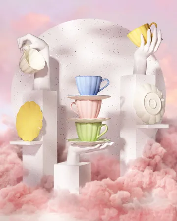 Oyster cup with saucer 25 cl - White - Mateus