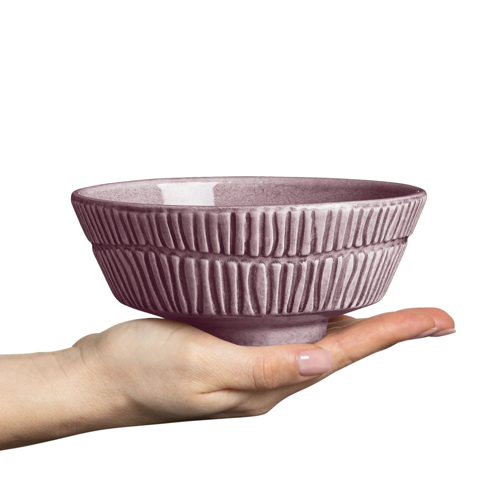 Stripes bowl Ø15 cm, Plum Mateus