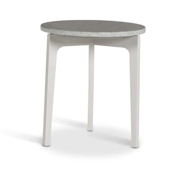 Höllviken side table - limestone, light gray lacquer - Mavis
