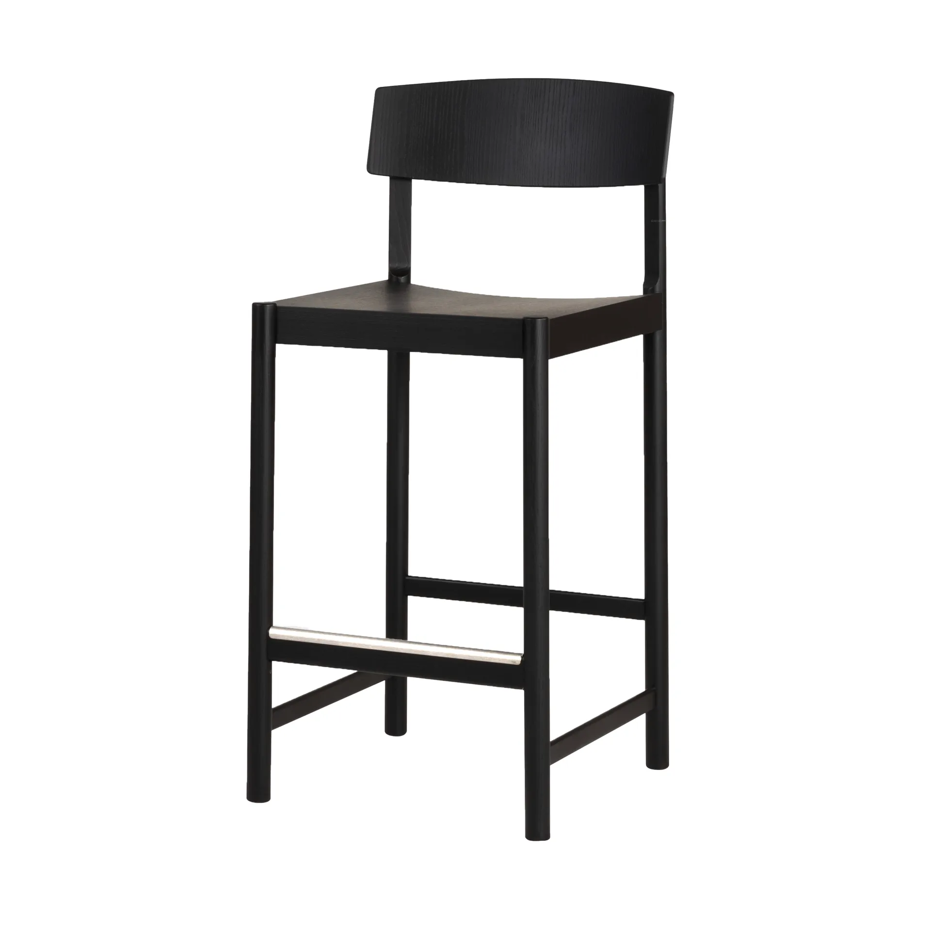 Rod barstool 65 cm, Black stained ash Mavis