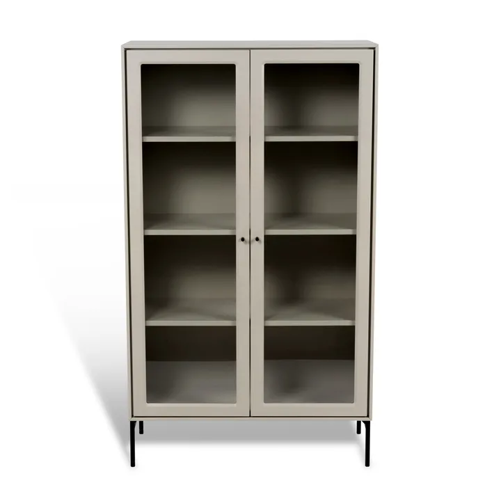 Volt display cabinet 130 cm beige - Details in black - Mavis