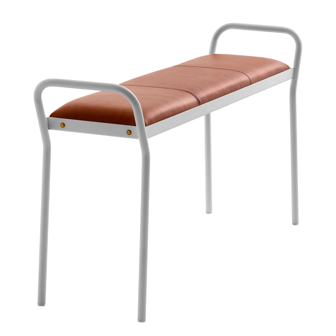 Anytwo stool, White-vintage cognac Maze