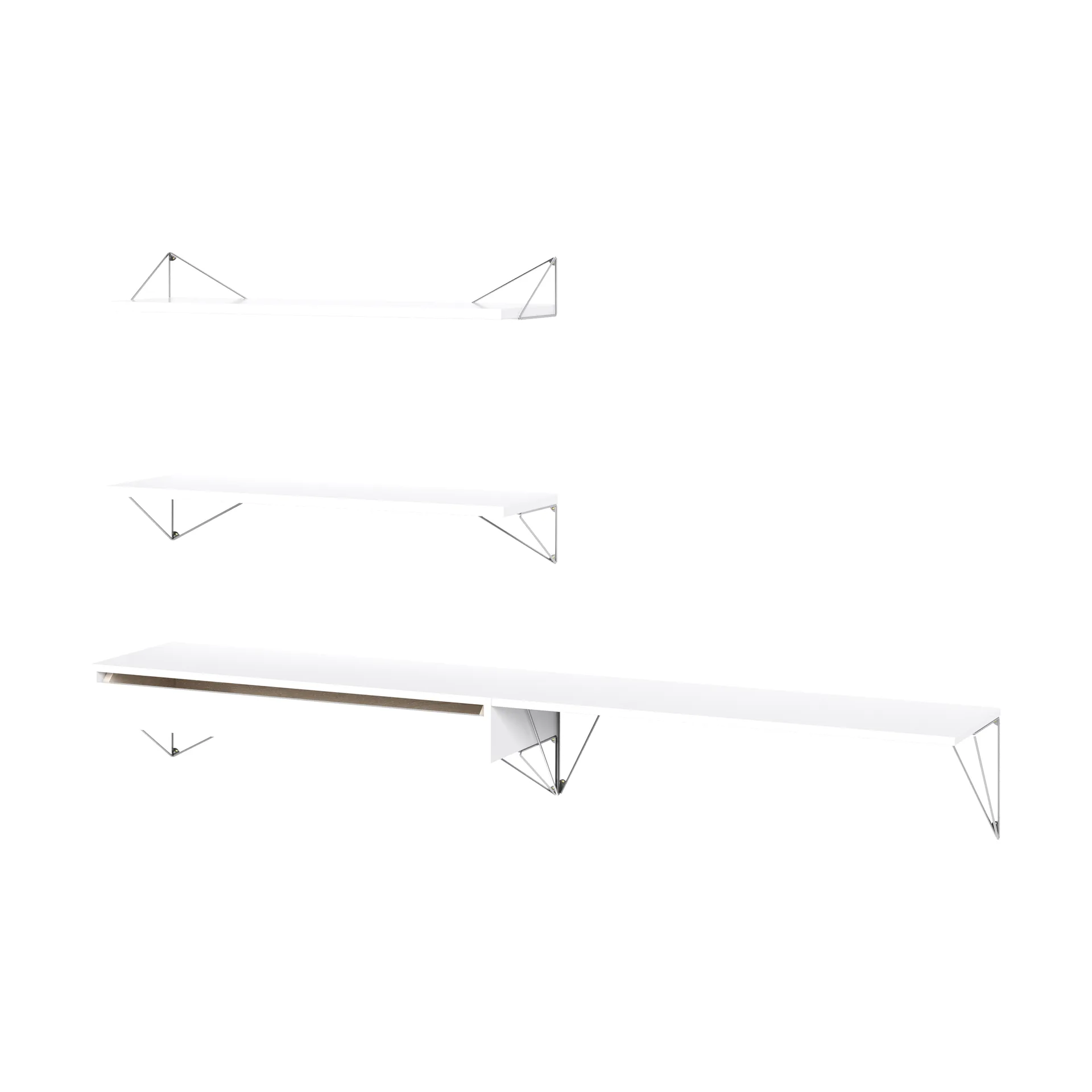 Pythagoras Bundle D shelving system white-chrome Maze