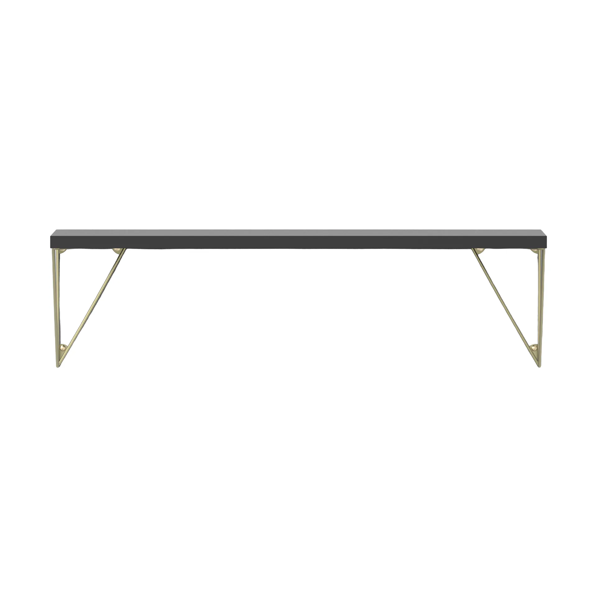 Pythagoras shelf, black-brass, 20x80 cm Maze