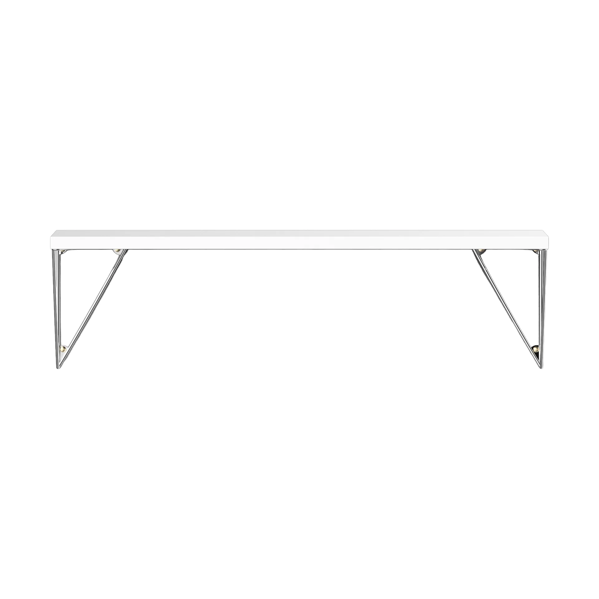 Pythagoras shelf, white-chrome, 20x80 cm Maze